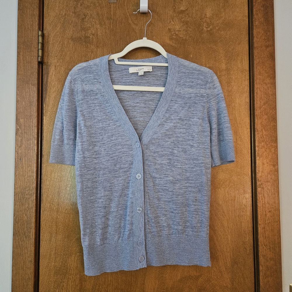 LOFT Women's Blue Cardigan Sweater